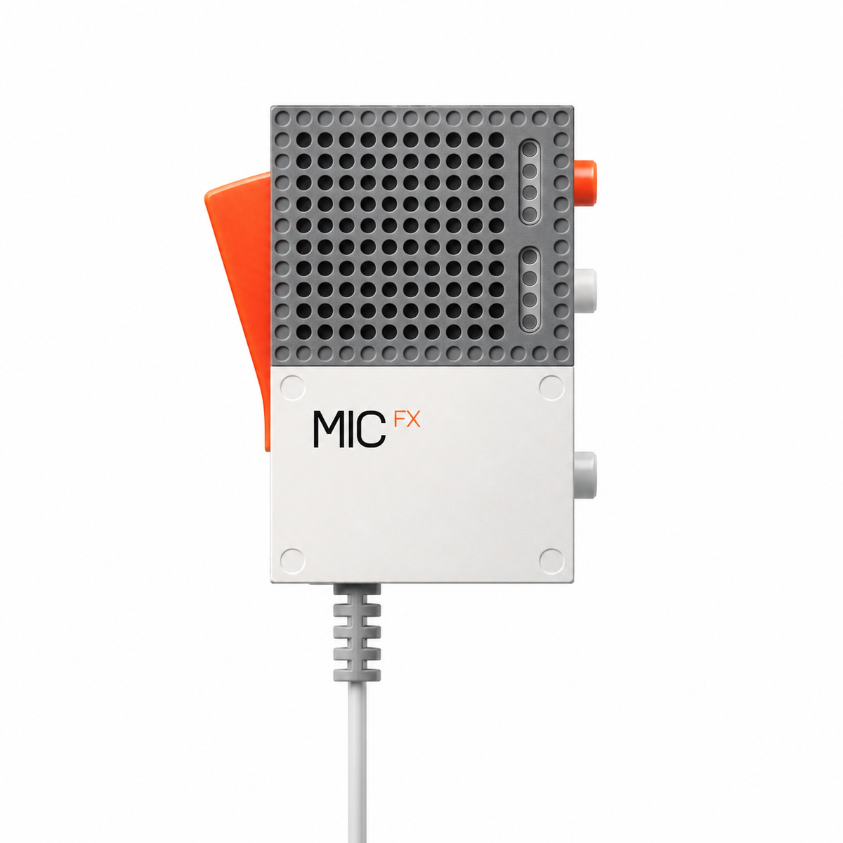Teenage Engineering EP-2350 FX-MIC handheld wired microphone with built-in effects, shown from the front.