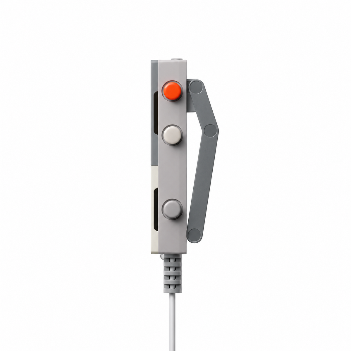 Teenage Engineering EP-2350 FX-MIC handheld wired microphone with built-in effects, shown from the side on a plain background.
