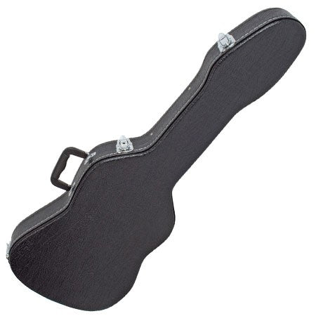 V-Case HC1008 Strat-shaped electric guitar hardcase open with foam interior and zipper closure, designed for guitar protection.