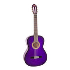 Valencia VC104PPS 4/4 size classical guitar in purple sunburst finish, part of Valencia's classical guitar packages.