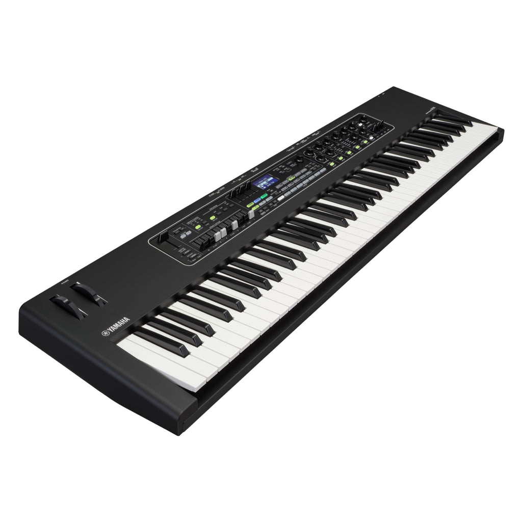 Yamaha CK76 stage piano with black finish, angled front view showing 76 keys and control panel for live performance use